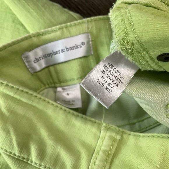 Christopher & Banks Women’s Jean Stretch  Lime Green Size 4 EUC - Picture 7 of 11